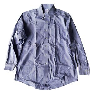 Brooks Brothers 346 Shirt 16.5 4/5 Men's Blue The Original Polo Shirt All Cotton